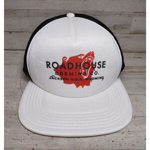 Roadhouse Brewing Co Jackson Hole Wyoming Mesh Snapback Trucker Hat Cap Bear